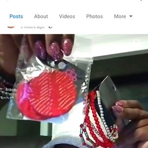 Leather patton earrings with stretchy bracelets